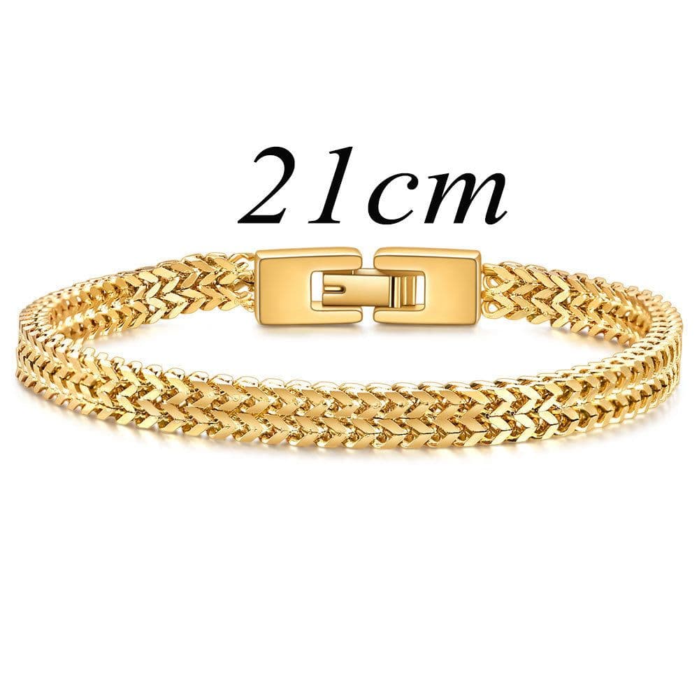 image-Trendy Hip-Hop RapHap Steel Snake Chain Bracelet - Titanium Steel