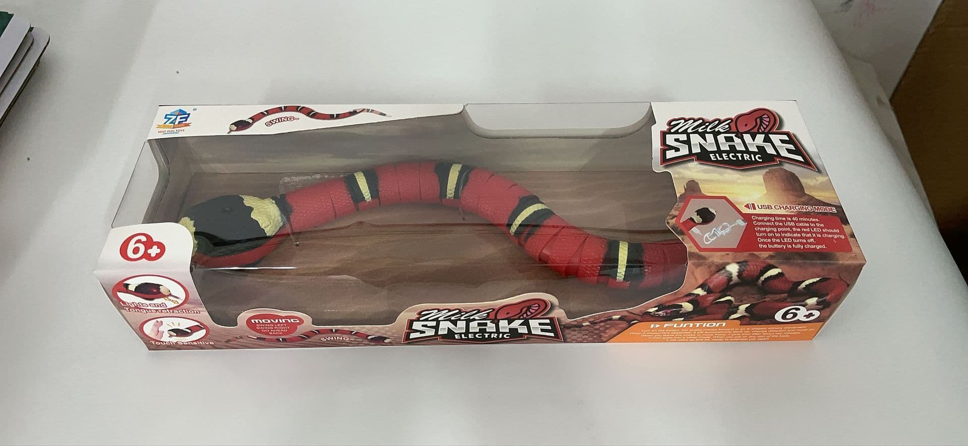 image-Pet remote control electric induction intelligent obstacle avoidance Bungarus snake snake cat toy scary trick rattlesnake