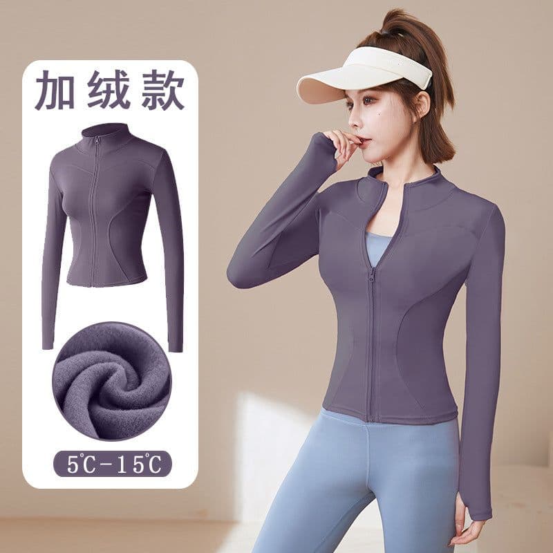 image-Women's Spring/Autumn Running Jacket, Quick-Drying Yoga Top, XXXL