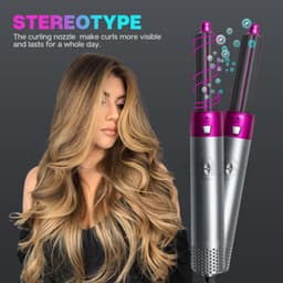 image-5-in-1 Hot Air Styling Comb Brush - Black