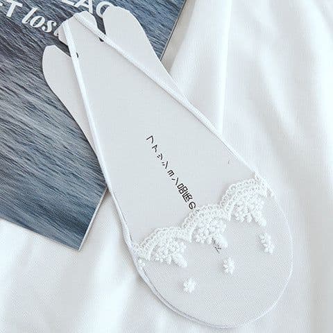 image-Half-palm suspenders sponge pad suspenders ice silk boat socks female hollow out invisible half summer sweat-absorbing thin invisible socks