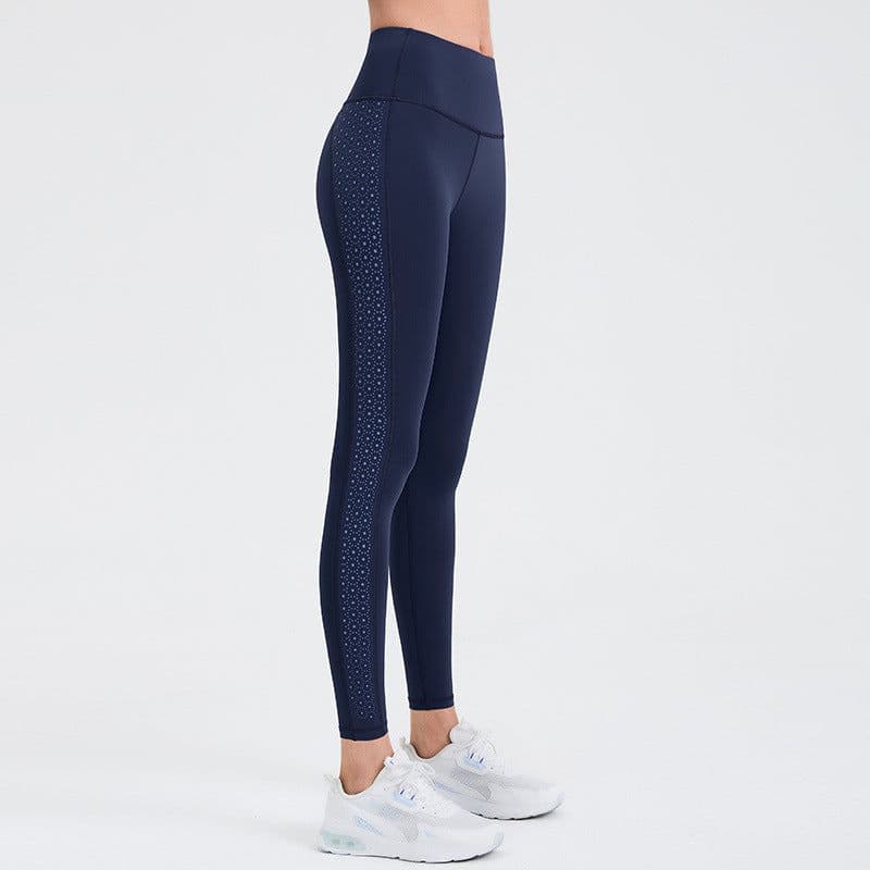image-Yujia 2023 Peach Yoga Pants - High-Waist Mesh Sweat-Absorbing Tights