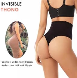 image-Clevn Kissy Seamless Mid-Rise Thong - Black Nylon