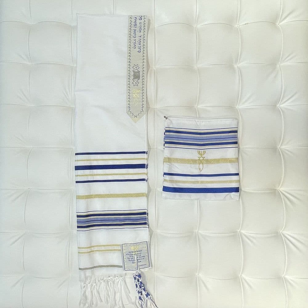 image-Arabian Scarf Shawl - Navy Blue Gold 50x180cm Polyester