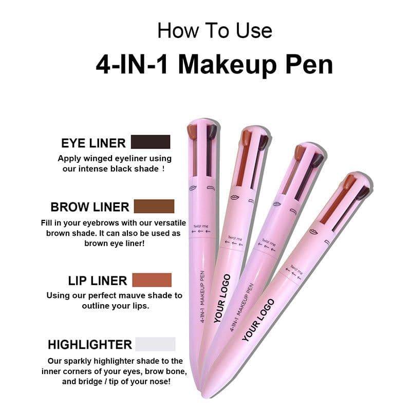 image-4 in 1 Makeup Pen - 4 Colors Eyebrow Eyeliner Lip