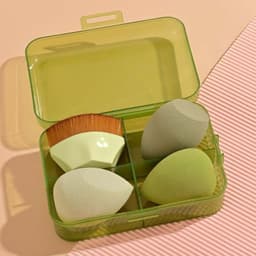 image-Beauty Egg Makeup Sponge Set - Foundation Brush & Powder Puff