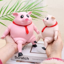 image-Net Red Creative Cute Red Scarf Inspirational Pig Ornament Simulation Pig Animal Student Gift Birthday Gift Wholesale