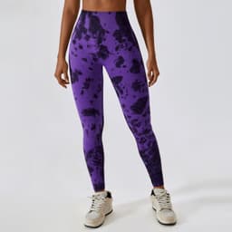 image-Tie-dye seamless high-waisted yoga pants peach hip lifting fitness pants running sports tight pants 7356