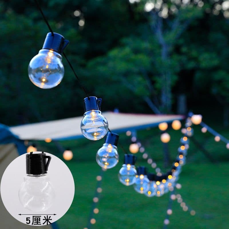 image-LED camping decorative light string wedding party layout bulb light outdoor garden tent canopy 5cm ball light string