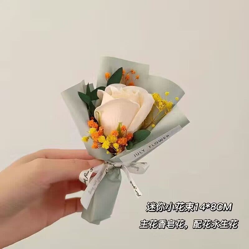 image-Mini Dried Roses Bouquet - Valentine's DIY Decorations 5"
