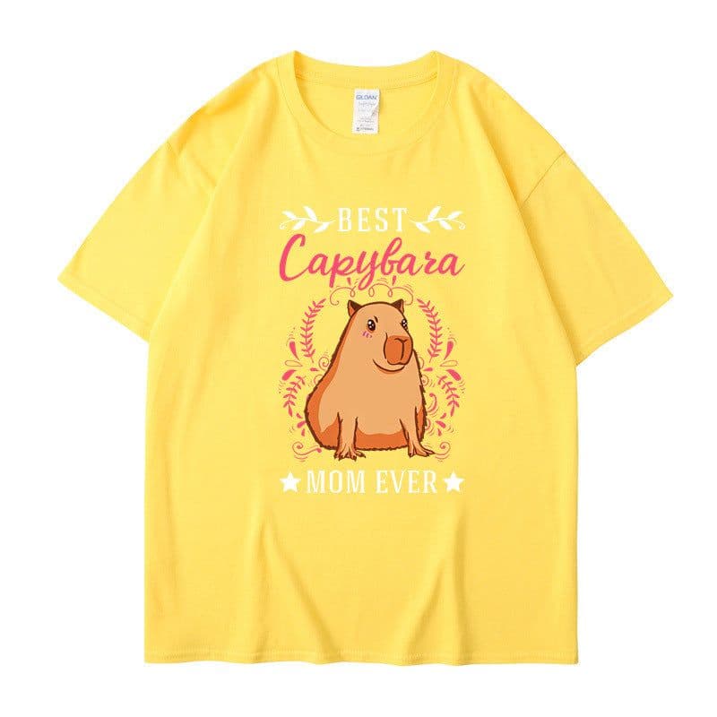 image-Cross-border independent station new summer cartoon cute Harajuku style printed cotton short-sleeved men's and women's T-shirt tops