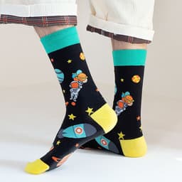 image-Mo Xi Stripe Socks - Mid Tube Cotton Unisex 41-46