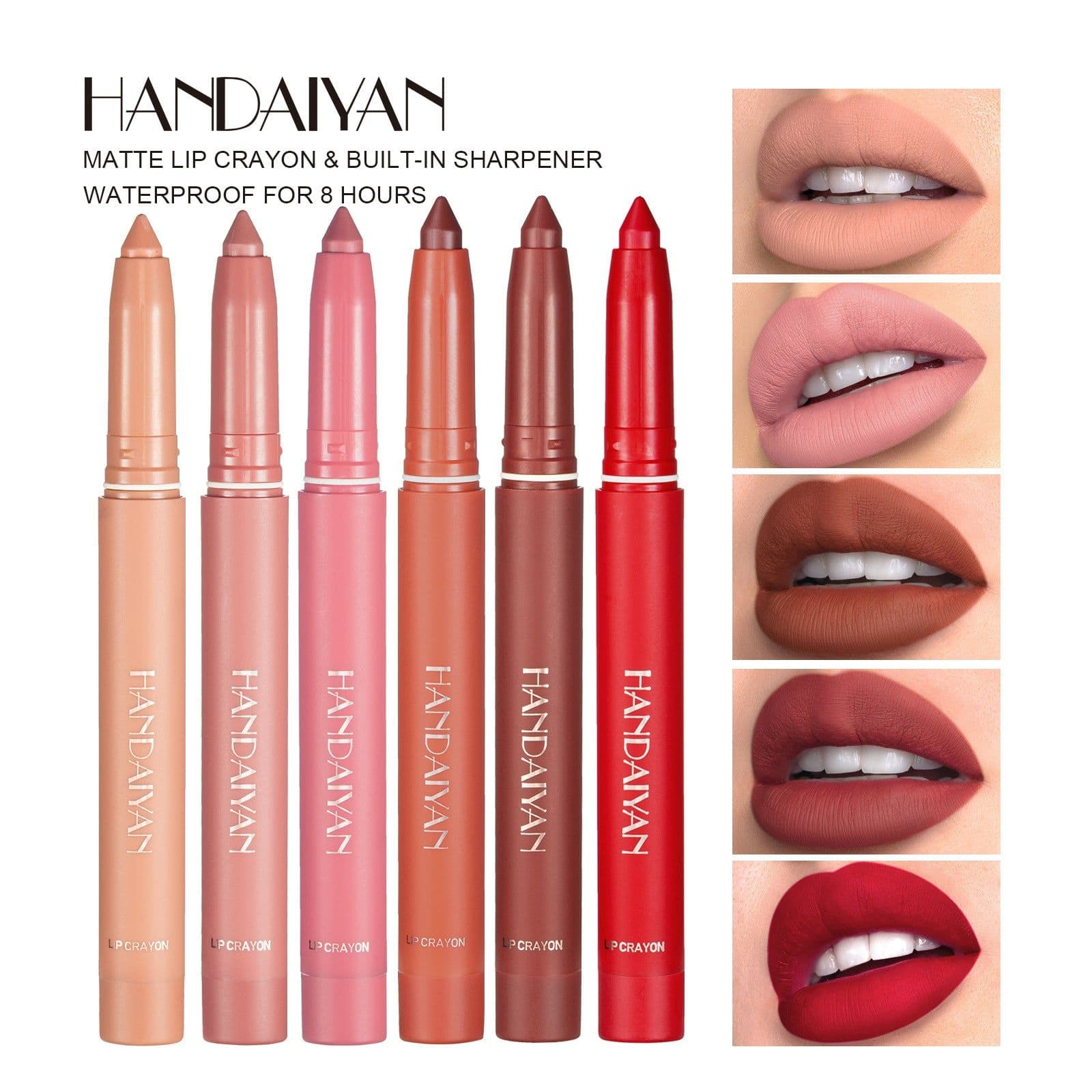 image-HANDAIYAN Matte Lip Liner Dual-Purpose Lipstick Lip Gloss - Non-Stick