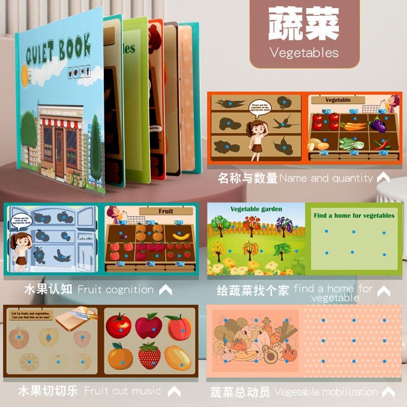 image-Children's Sticker Book - Quiet Paste Montessori