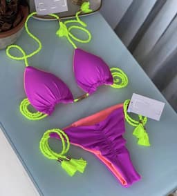 image-2022 New Backless Braided Rope Bikini Triangle Swimsuit European and American Multicolor Swimwear Spot Factory Wholesale