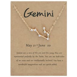 image-Yulu 12-Constellation Diamond Necklace Alloy Clavicle Chain - Brown