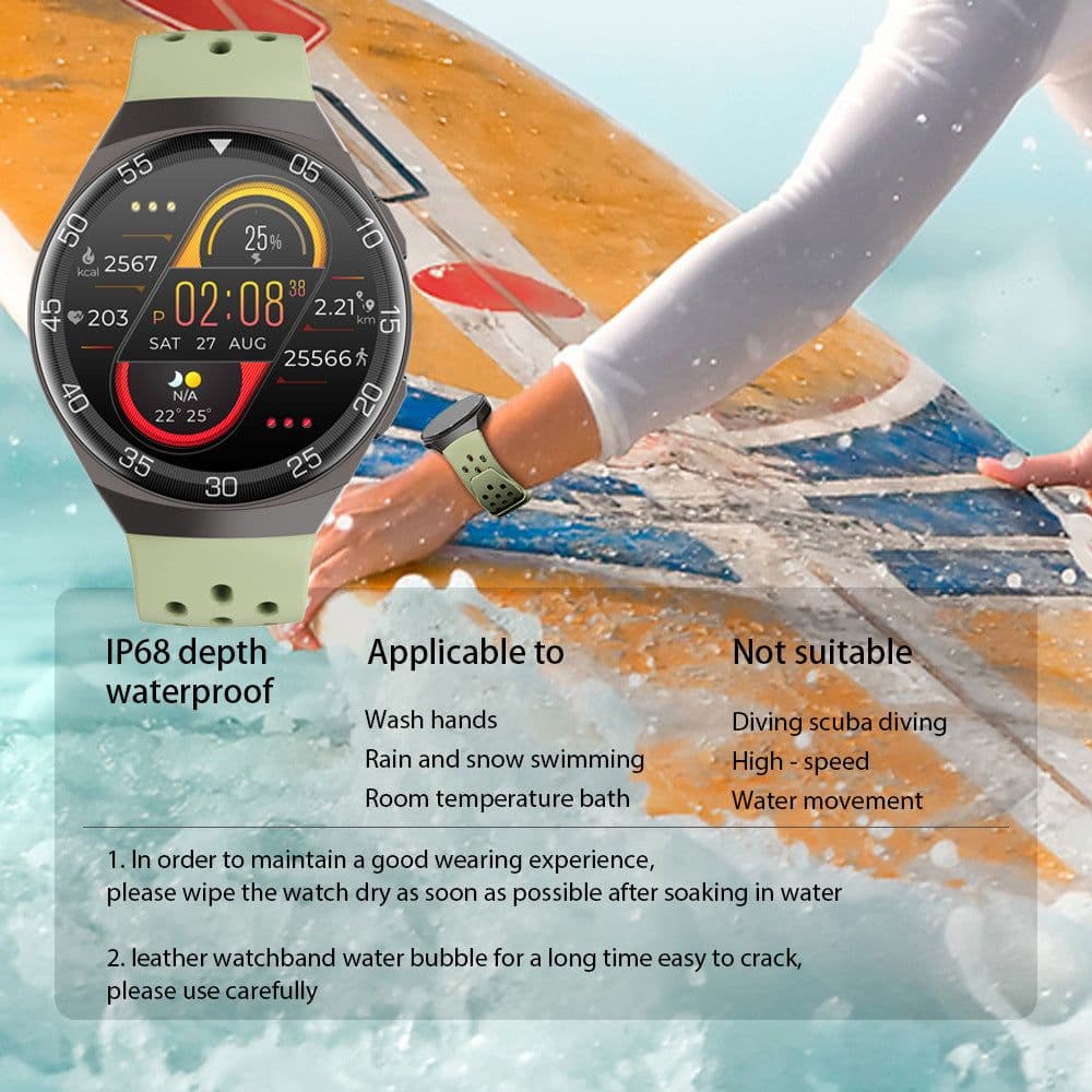 image-SENBONO MAX1 Smartwatch - Green Heart Rate Monitor
