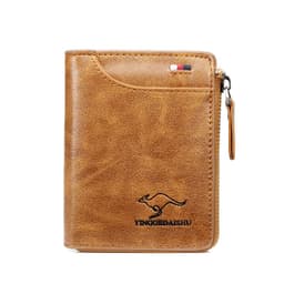 image-New Men's Wallet Short Retro Zipper Coin Purse Fashion Card Holder ID Set Money Card One Clutch Bag Trendy
