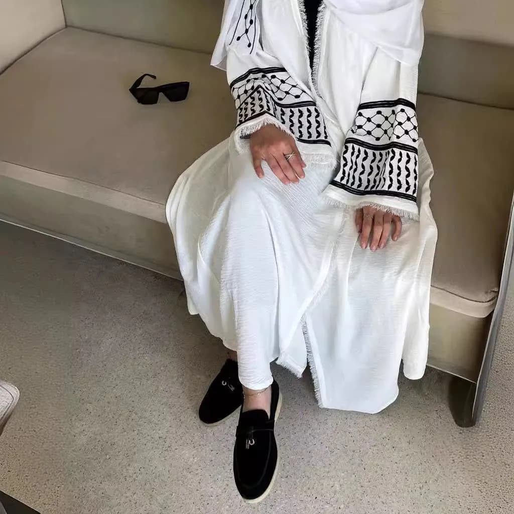 image-Loriya 2024 Embroidered Cardigan Robe - Apricot XXL