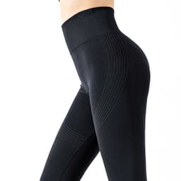 image-High Waist Fitness Pants - Women's Yoga Running Tights, Black, L/XL