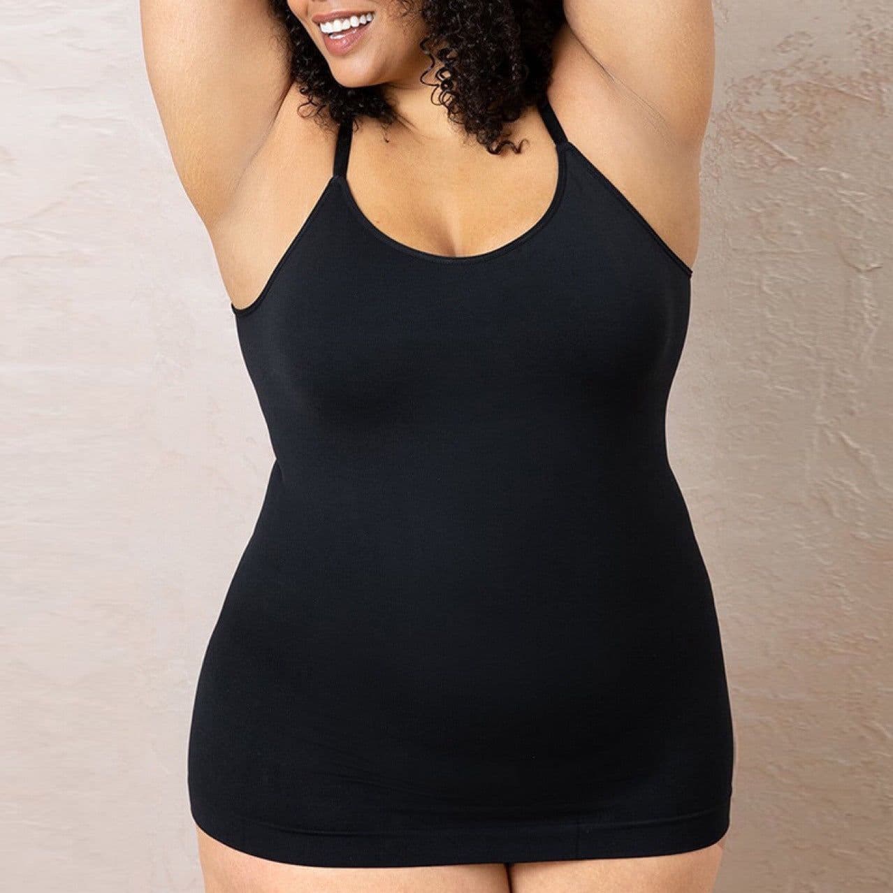 image-Women's Seamless Shapewear Tops, Body Shaping, White/Black/Skin