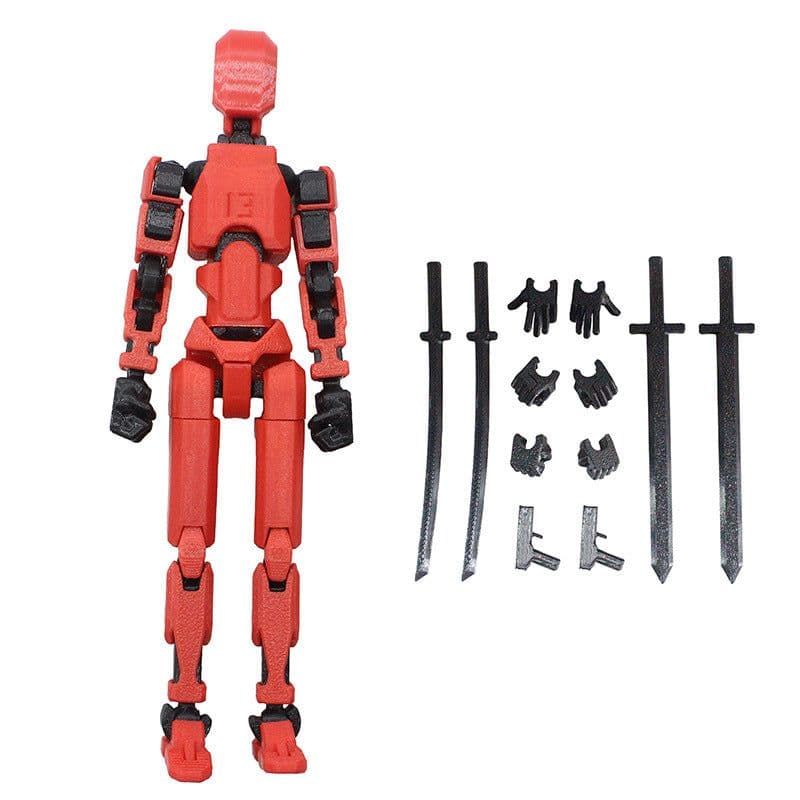 image-3D Printed Articulated Doll Toy - 13 Joints Pink White