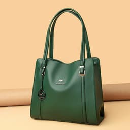 image-Women's Large Capacity Messenger PU Tote Bag Blue 2021