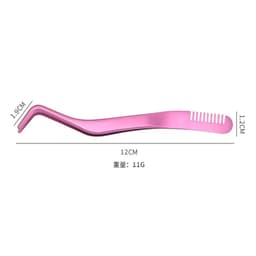 image-Stainless Steel Eyelash Tweezers with Comb