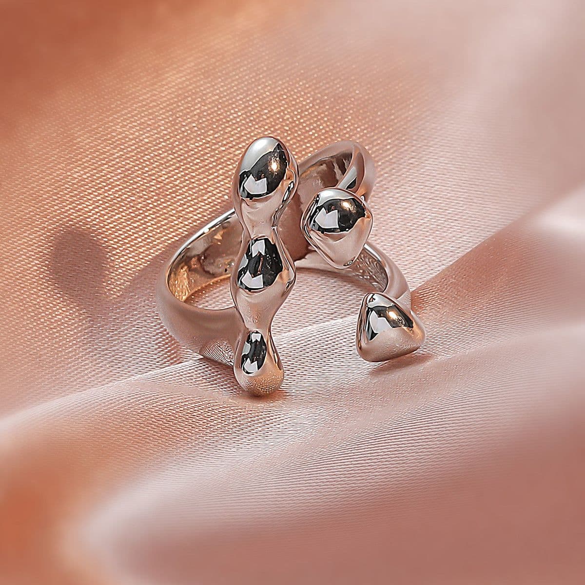 image-Brass Open Ring - Adjustable Women's Statement Ring