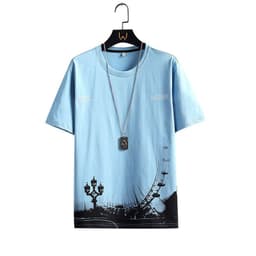 image-Tide brand T-shirt Hong Kong style white short-sleeved t-shirt men's summer Korean version trend Japanese cotton five-quarter-sleeved ins top