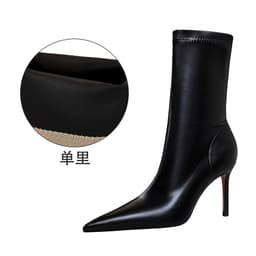 image-BIGTREE Stiletto High Heel Boots - Khaki Pointy Toe