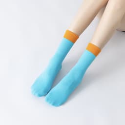 image-Two-Tone Yoga Socks - Cotton Non-Slip Pilates Fitness