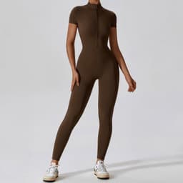 image-Zechuang Nude Yoga Jumpsuit Short Sleeve Women