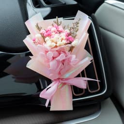 image-Aromatherapy Clip Bouquet - Beige Hydrangea Car Fragrance Decor