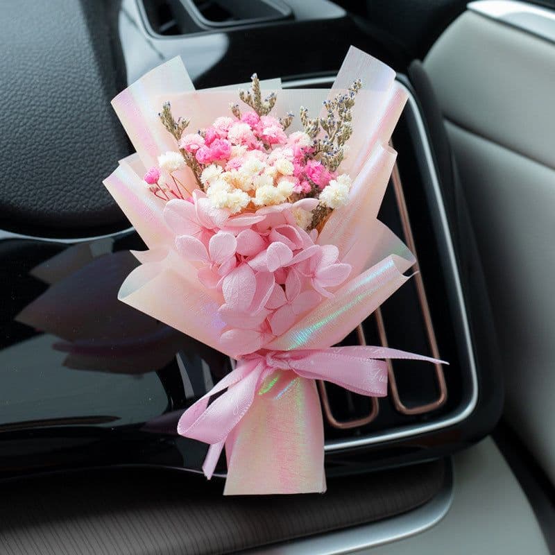 image-Aromatherapy Clip Bouquet - Beige Hydrangea Car Fragrance Decor