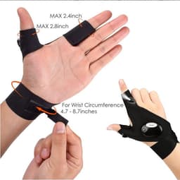image-Led flashlight fishing maintenance camping running lighting half finger with light night fishing gloves night running with light gloves