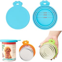 image-Silicone Pet Food Can Lid - Orange