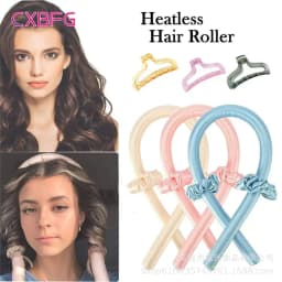 image-Foam Sponge Curling Iron Set - Pink Large Wave