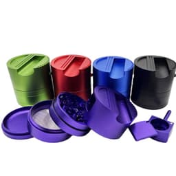 image-75mm Aluminum Tobacco Grinder 3-in-1