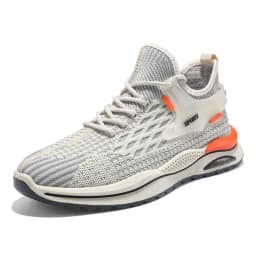 image-Men's Fly Weave Running Shoes - Dark Gray Size 44