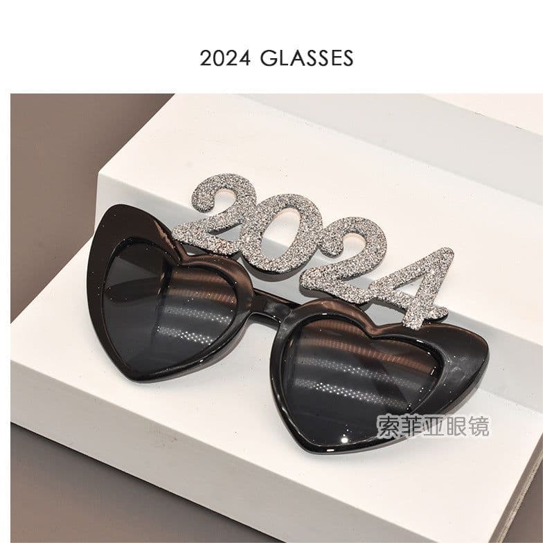 image-2024 Digital Glasses Cross-border New Year's Eve Party Decoration Christmas Glasses Digital Funny Sunglasses