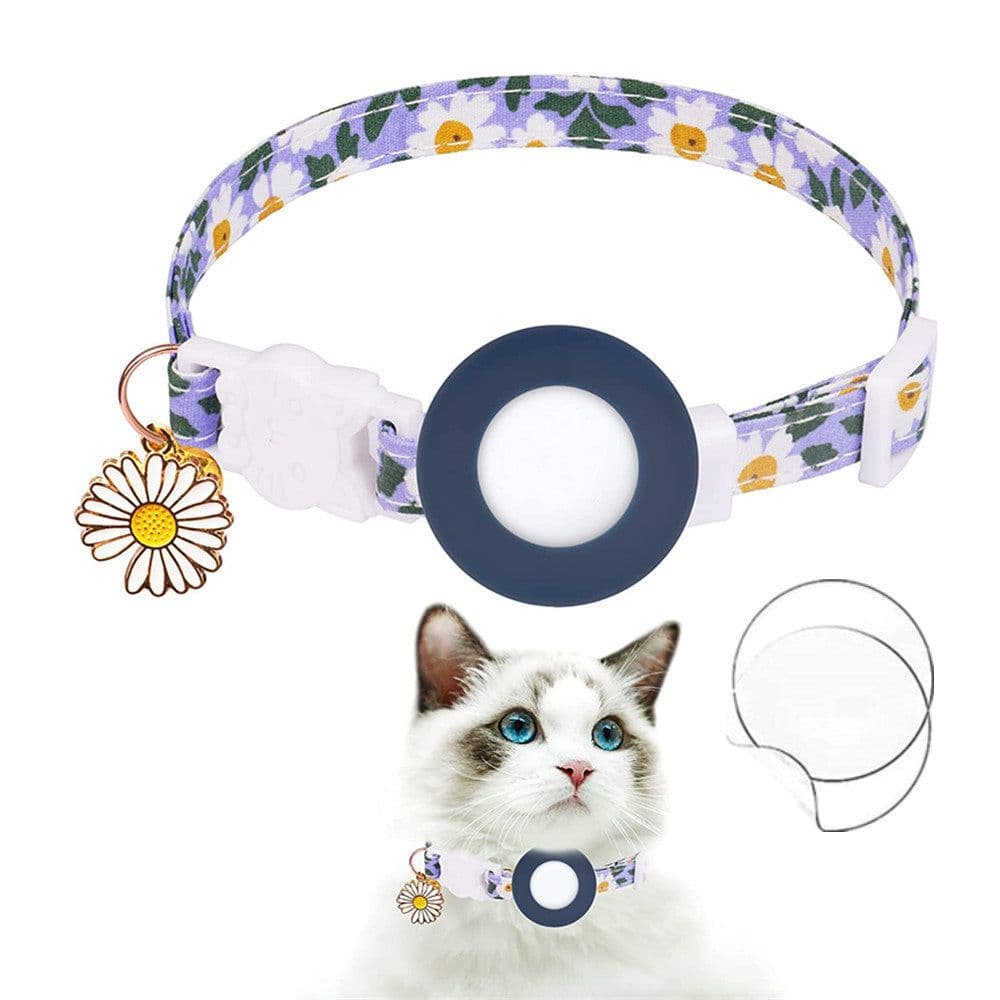 image-Airatg Dog Collar with Bell - Blue Daisy