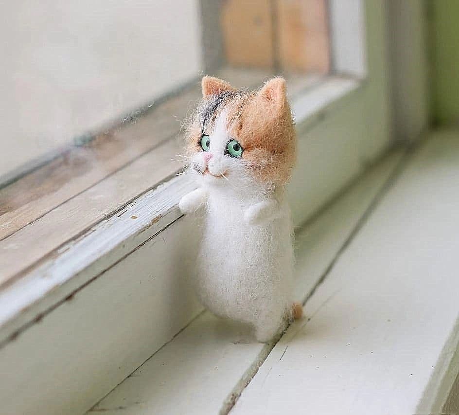 image-Kitten Wool Felt DIY Material Pack - Orange