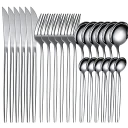 image-Yigang Stainless Steel Flatware Set 24 Piece Silver