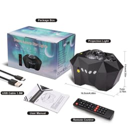 image-Dreamy Night Light Projector - LED USB Bluetooth Audio Starry Sky Lamp