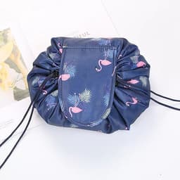image-Rishang Cosmetic Bag - Navy Blue Flamingo Oxford