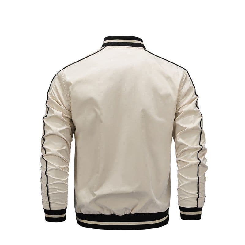 image-Men's new US size large size cross-border loose-fitting fashion jacket autumn and winter casual trend jacket solid color logo can be