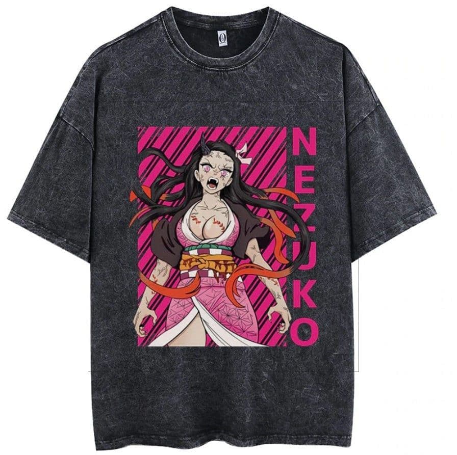 image-Black Cartoon T-Shirt, Breathable, XXXL, Loose Fit, Men's