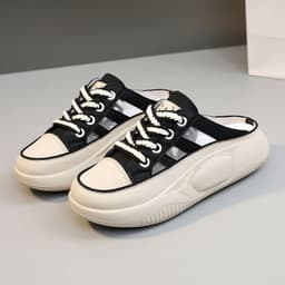 image-Women's Slippers - Off White Leather Roman Style