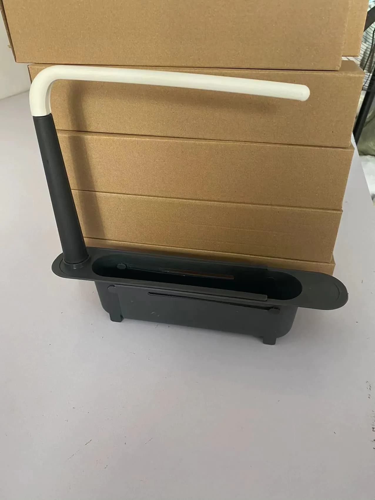 image-Sink Retractable Shelf Drain Basket Filter Dishwashing Rack
